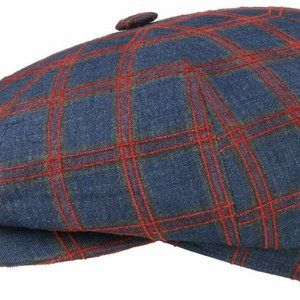Stetson Summer Bakerboy Cap Hat Hatteras Linen 228 Check New Trend- show origina